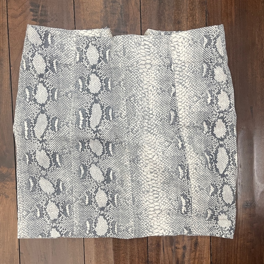 free people grey snakeskin skirt